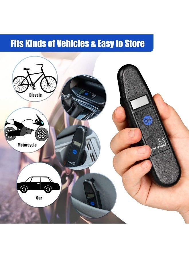 MOB Digital Tire Pressure Gauge 0–100 PSI / 0–7 BAR LCD Display, Mini Portable Car Tyre Air Pressure Tester with Auto Shut Off, One Button Operation, Accurate Valve Stem Nozzle for Car Motorcycle Bicycle Truck - Image 4